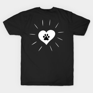 Paw print with heart T-Shirt